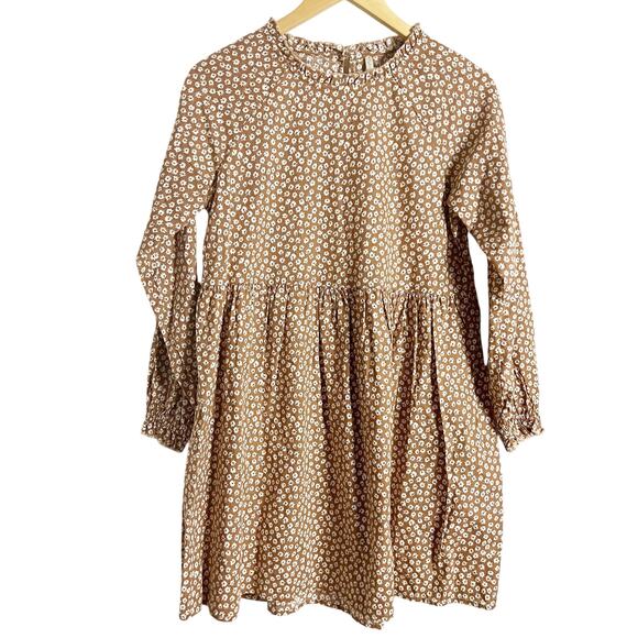 Rylee + Cru Dresses & Skirts - Rylee + Cru Janie Ditsy Floral Print Brown Long Sleeve Dress Size Small